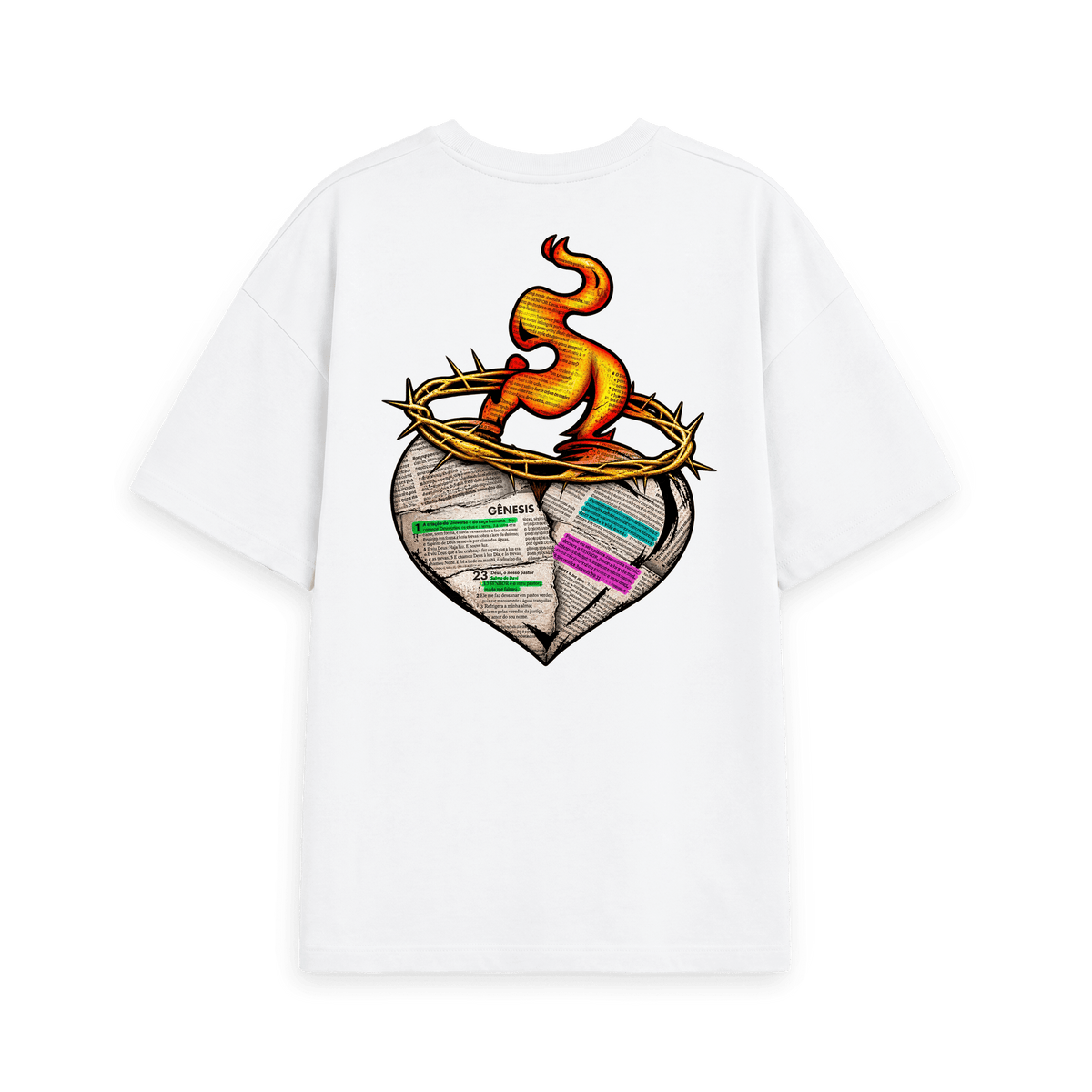 White Printed T-shirt Back